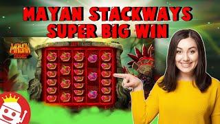 LUCKY PLAYER LANDS 7560X WIN ON HACKSAW'S MAYAN STACKWAYS!