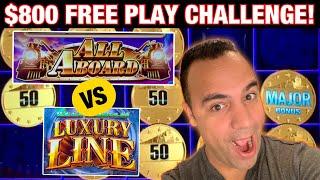 $800 Free Play TRAIN Challenge at Cosmo Las Vegas - All Aboard vs Cash Express Luxury Line!