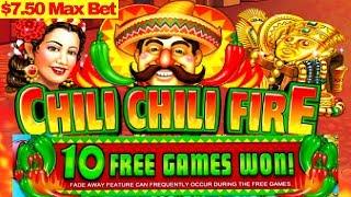 Chilli Chilli Fire Slot Machine $7.50 Max Bet Bonus & BIG WIN Line Hit|$12 Bet W4 BUFFALO GOLD Bonus