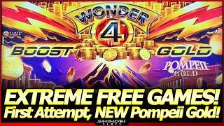 Wonder 4 Boost Gold Slot Machine - NEW Pompeii Gold!  Extreme Free Games, Live Play and Bonuses!