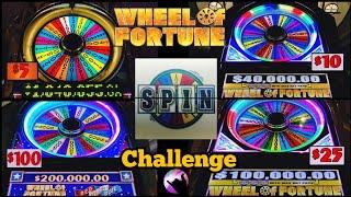 High Limit Wheel of Fortune SPIN Challenge! BONUS or BANKRUPT on All Denominations Up to $100!