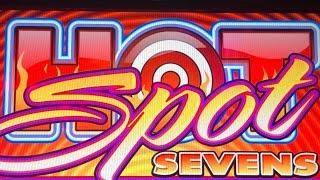 Hot Spot Sevens, 5 Line Slot Machine.  Live play at Winstar