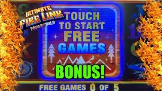 HIGH LIMIT Ultimate Fire Link Forest Wild $10 Bonus Round Slot Machine Casino