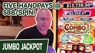5️⃣ FIVE Handpays on COIN COMBO @ $88 a Spin?  Are You KIDDING? RAJA NEVER STOPS