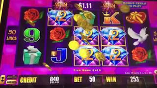 Lightning Link Heart Throb Slot Machine Free Spins Bonus - 3 Clips