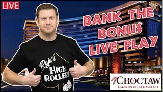 Live Bank The Bonus Slot Play  Big Wins at Choctaw Casino!