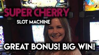 BIG BONUS WIN! Super Cherry Slot Machine!