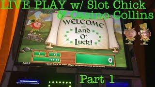 Live Play w/ Slot Chick! Leprechaun's Gold Slot Machine Bonus - Part 1
