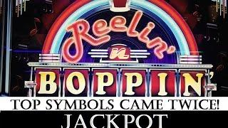 Jackpot!Top symbols came twice!! Reelin'n Boppin Slot Max Bet $3 Clone of Wild Stallion