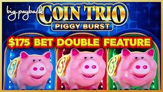 $175 BET DOUBLE BONUS! Coin Trio Piggy Burst Slot!