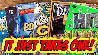 Cha-Ching! It Just Takes One!  $30 Hit $1,000,000 + MORE!  TEXAS LOTTERY Scratch Off Tickets