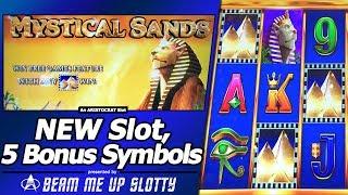 Mystical Sands Slot - New Game, with random wilds and 5 bonus symbol trigger