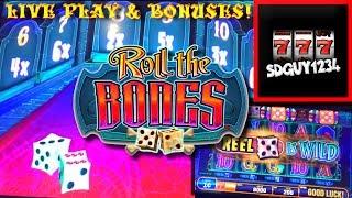 LIVE PLAY and BONUSES on Roll The Bones Slot Machine