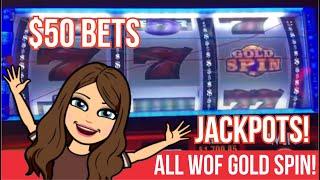 ALL $50 WHEEL OF FORTUNE GOLD SPIN ️ SLOT MACHINE LIVE PLAY! HANDPAY JACKPOTS