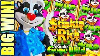 BIG SKUNKY WIN! LOVE  ME SOME TRA$H!! STINKIN' RICH SKUNKS GONE WILD Slot Machine (IGT)
