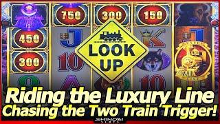 Cash Express Luxury Line Slot Machine - Chasing the Two Train Trigger, Bonuses and Train Features