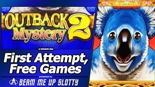 Outback Mystery 2 Slot - First Attempt, 2 Free Spins Bonuses with Re-Spin Feature