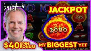 MY BIGGEST JACKPOT!! on Ultimate Fire Link Route 66 Slot - $40/SPIN BONUS!