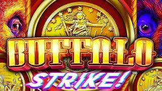 BUFFALO STRIKE! SUPER FREE GAMES FINALLY!  ALL 4 WINDOWS UNLOCKED! Slot Machine (ARISTOCRAT GAMING)