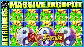 UNBELIEVABLE RETRIGGERS OVER 40 SPINS! MASSIVE JACKPOT HANDPAY HIGH LIMIT RED FORTUNE SLOT