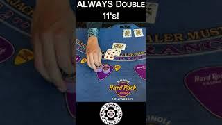 ALWAYS REMEMBER TO DOUBLE EVERY 11 REGARDLESS OF DEALERS UP CARD BLACKJACK  #shorts
