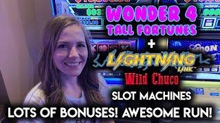 LOTS OF BONUSES! AWESOME RUN! Lightning Link Wild Chuco Slot Machine!!