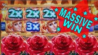 MEGA BIG WINSparkling Roses Slot Machine Bonus HUGE WIN & Ninja Lady Slot Bonus Won! KONAMI SLOT