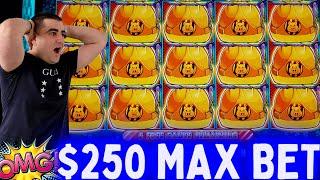 $250 Max Bet FULL SCREEN Jackpot On Huff N More Puff Slot ! PART-2