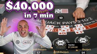 $40,000 BLACKJACK in 7 Minutes - Mr Blackjack Live