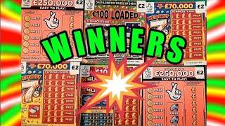 SCRATCHCARDS...CHRISTMAS PAYS..GOLDFEVER..XMAS MILLIONS..TRIPLER PINK..£250,000 ORANGE..LUCKY LINES.