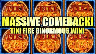 MASSIVE COMEBACK SLAP! GINORMOUS WIN!! TIKI FIRE LIGHTNING LINK Slot Machine (Aristocrat Gaming)