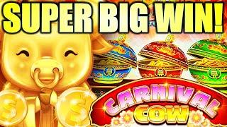 SUPER BIG WIN! TIGERS, COWS, & MONKEYS!!  CARNIVAL COW COIN COMBO Slot Machine (LIGHT & WONDER)