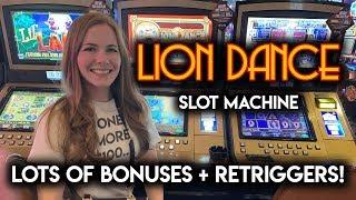 How Many Times is it Going to Re-Trigger? Lion Dance Slot Machine!