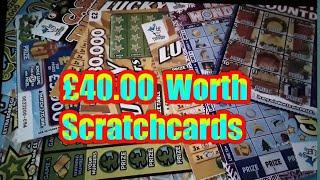 £40 worth Scratchcards  game(Lots of Winners)CASH TRIPLERW-WonderlinesLUCKY STARS£20,000 J/POT