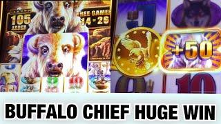 BUFFALO CHIEF SLOT HUGE BONUS & TIKI FIRE BIG WIN + MORE BONUSES !!