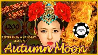 HIGH LIMIT Dragon Link BIG WIN on Autumn Moon  Slot Machine Bonus on Happy & Prosperous Casino