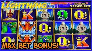 ️Lightning Link Tiki Fire & Bengal Treasures ️HIGH LIMIT $25 MAX BET Bonus Rounds Slot Machine ️