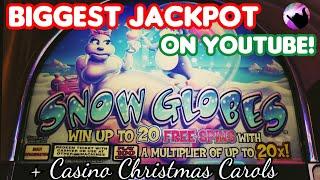 Biggest Jackpot on YouTube on Snow Globes!  And Casino Christmas Carols