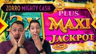 HUGE MAXI Jackpot Win Zorro Mighty Cash during FREE GAMES