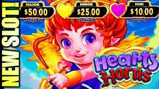 NEW SLOT! HEARTS & HORNS JACKPOT REELS FEATURE Slot Machine Bonus (AGS)