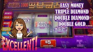 Bonus after Bonus on EASY MONEY! Triple Diamond  Double Diamond & Double Gold High Limit Slots!