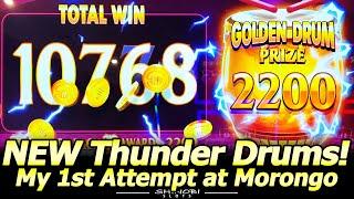 NEW Thunder Drums Slot Machine - First Attempt and Nice Bonus in First Attempt at Morongo Casino!