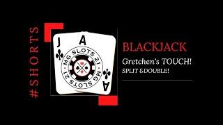 BLACKJACK, SPLIT & DOUBLE! MASSIVE WINNING HANDS OVER $13K TABLE WIN! GRETCHEN'S MAGIC TOUCH #Shorts