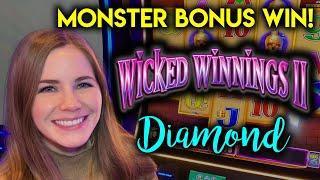 Amazing Session On Wicked Winnings 2 Diamond! Huge Win! So Many SUPER Free Games!