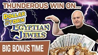 THUNDEROUS WIN with DOLLAR STORM: Egyptian Jewels  High-Limit Slot Machine Handpay