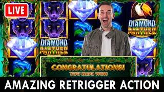 AMAZING RETRIGGER ACTION!   Diamond Panther BIG WIN @ PlayChumba Casino  BCSlots #ad