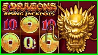5 DRAGONS RISING JACKPOTS  BIG WIN  THIS GAME CAN PAY!