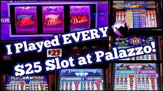 I Played EVERY $25 Slot in the Palazzo High Limit Room!  Spin til I Win!