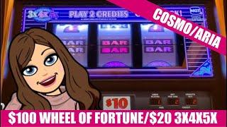 $100 Wheel of Fortune, $20 3x4x5 - LAS VEGAS SLOT MACHINE LIVE PLAY!