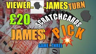 3️⃣GAME(3)•James Scratchcard Pick•2x full of £500's•Winning 777•️& more Cards•